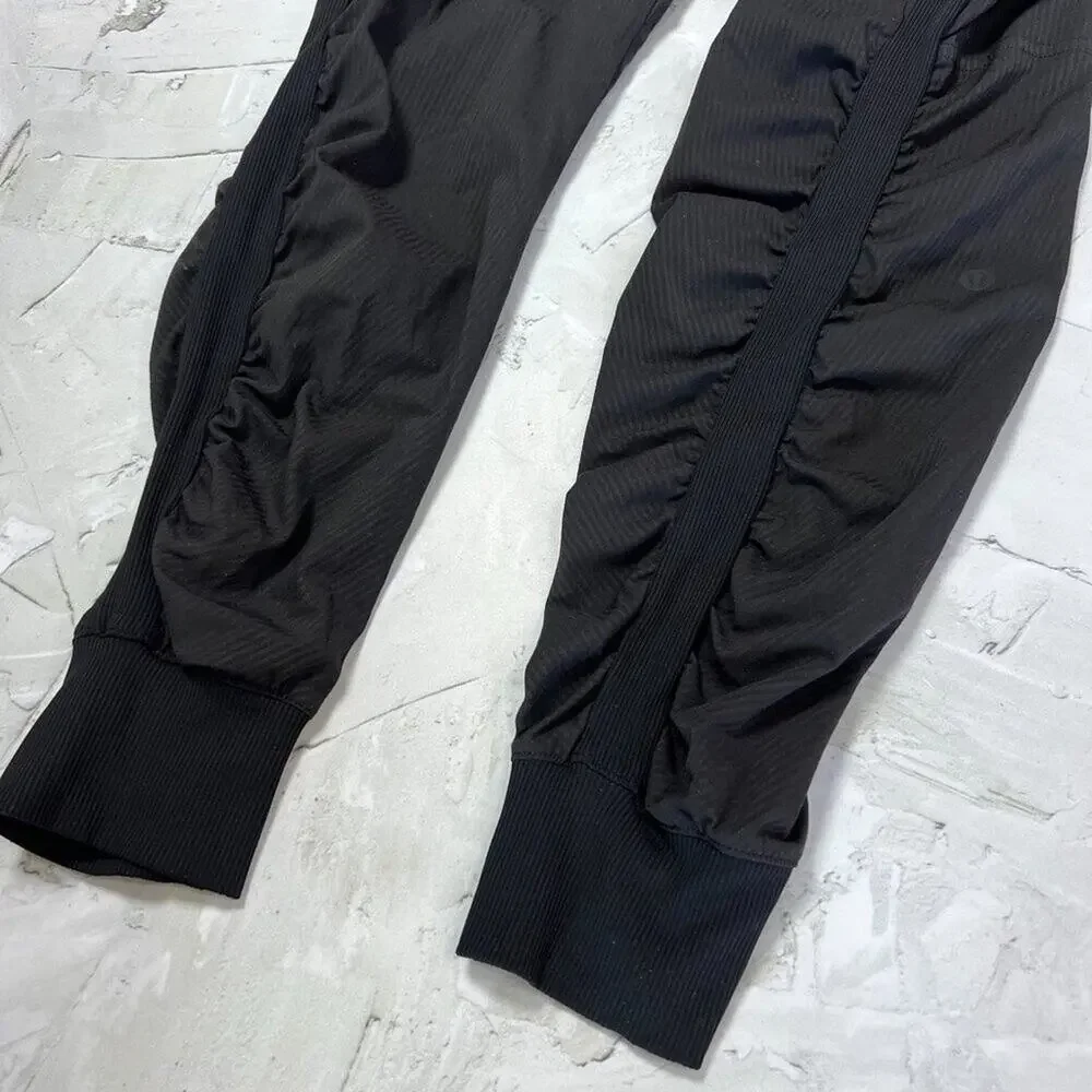 Lululemon High Rise Travel Joggers Size 2 Black Swift Woven Pull On Pants